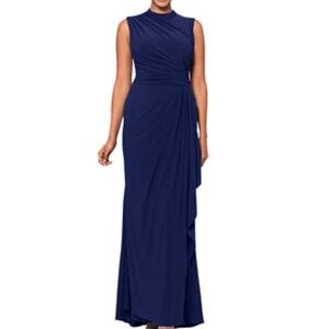 Betsy & Adam Women's “Patricia” Long Jersey Knit Ruffle Sleeveless Dress Size 10